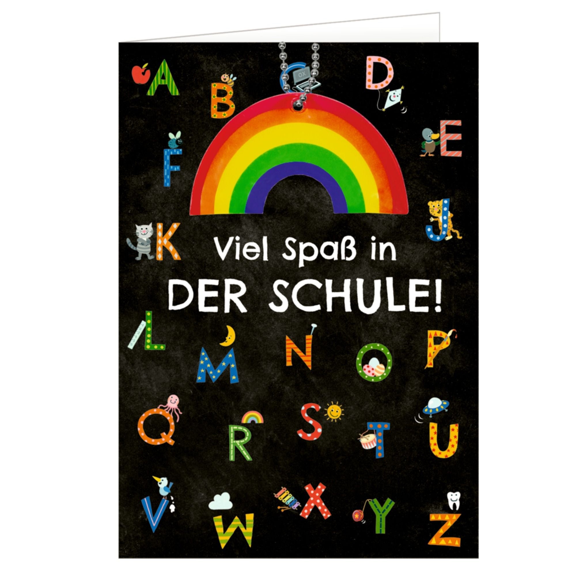 Grußkarte mit Anhänger - Schulanfang