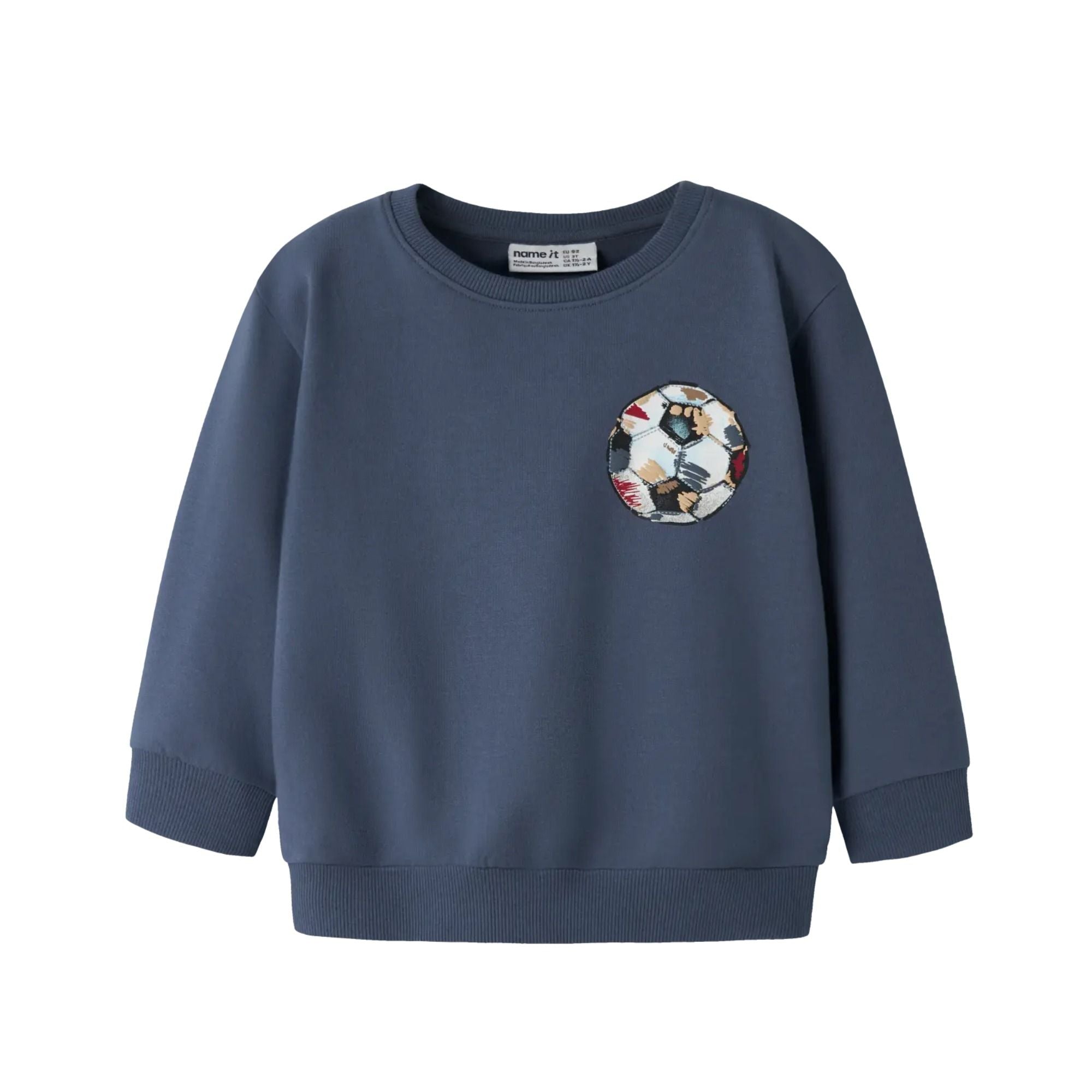 Kinder Sweatshirt mit Allover Fußball Print aus Bio-Baumwolle