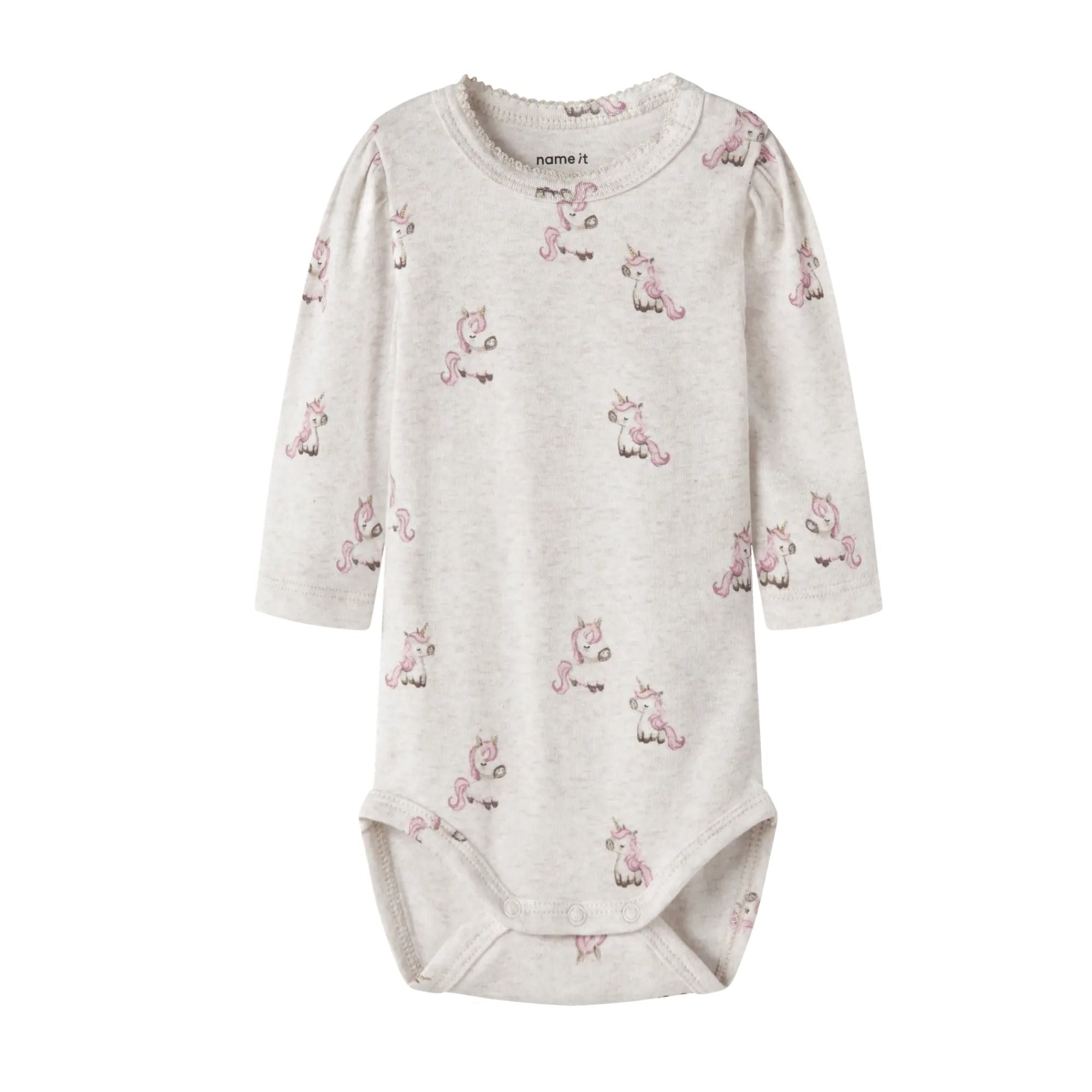 Baby Langarmbody mit Einhorn-Alloverprint aus Baumwolle