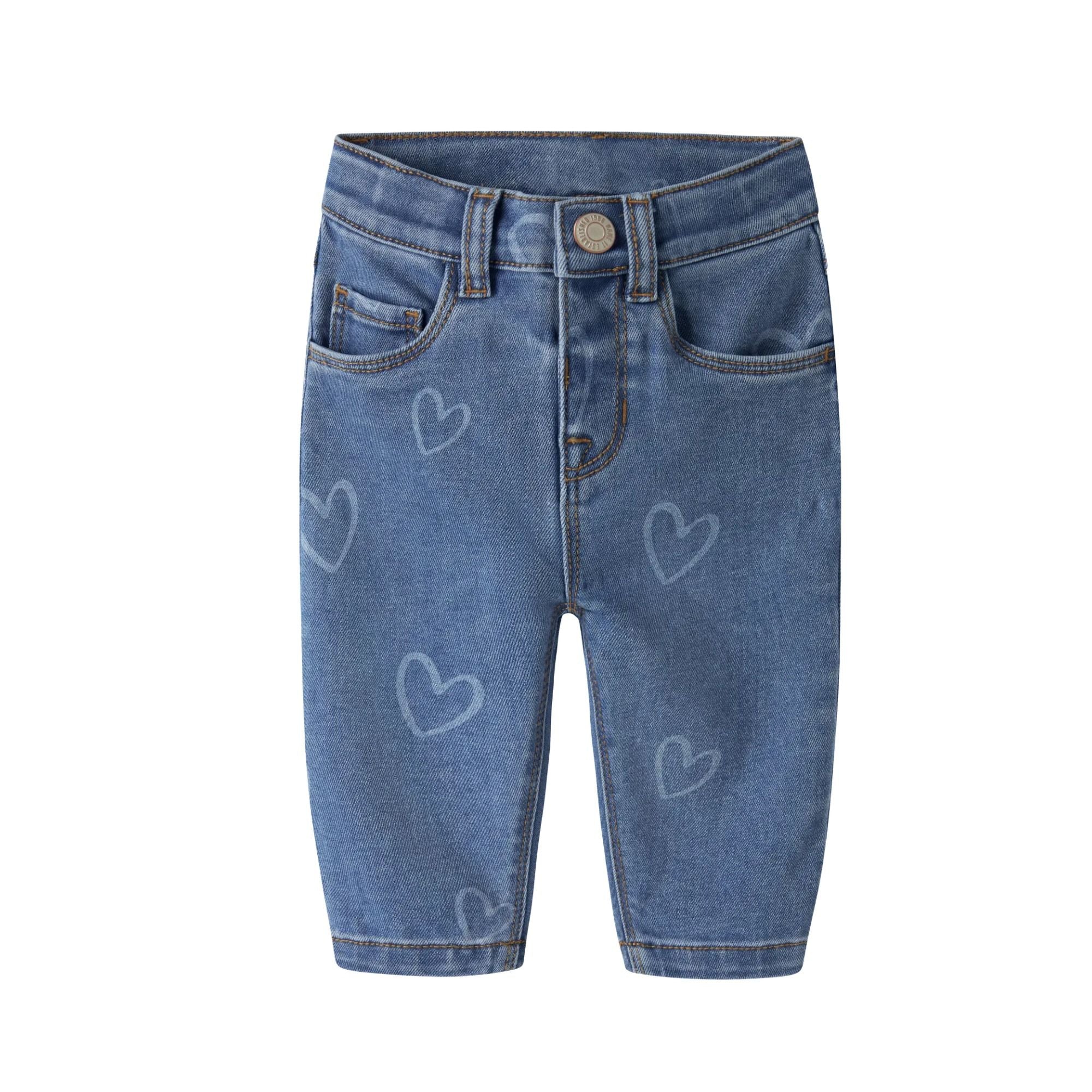 Baby Jeans mit Herze aus Baumwolle