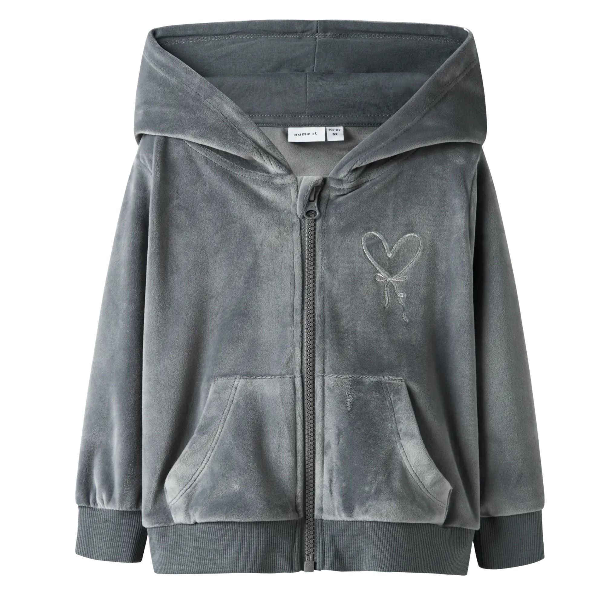 Kinder Velour Sweatjacke aus recyceltem Polyester