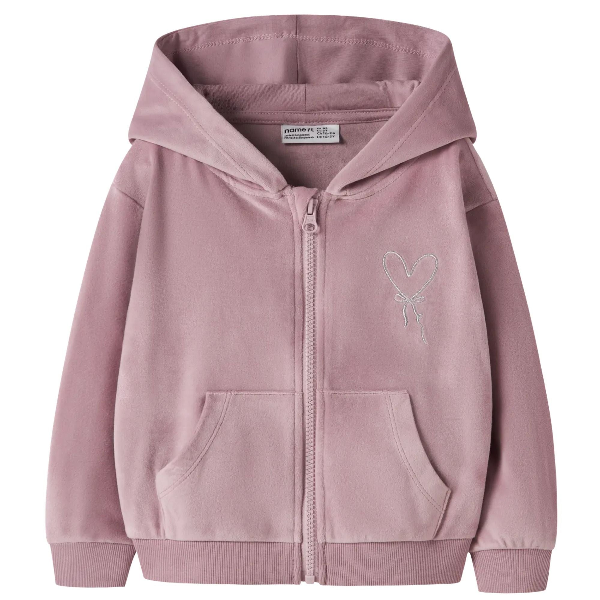 Kinder Velour Sweatjacke aus recyceltem Polyester