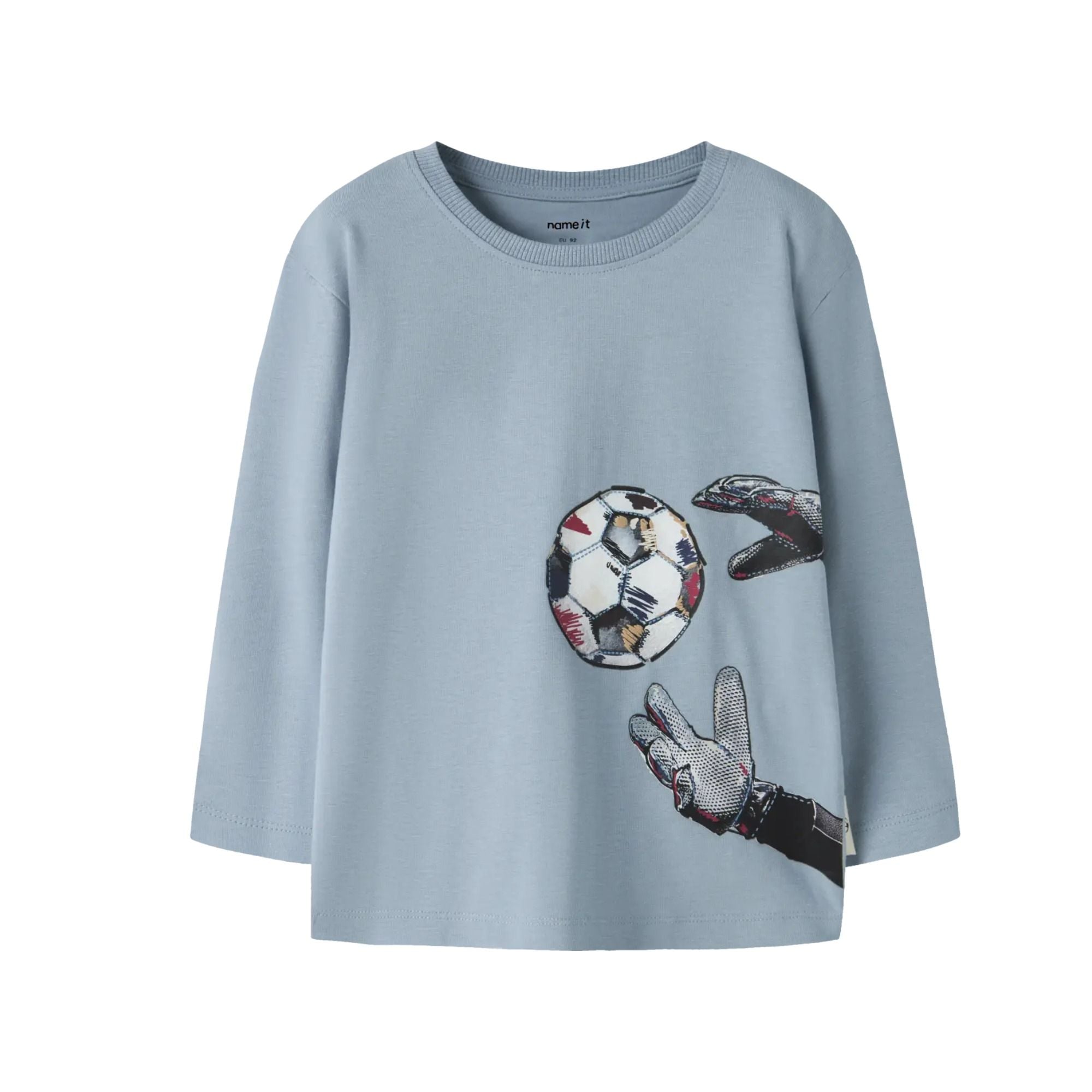 Kinder Langarmshirt mit Fußball aus Bio-Baumwolle