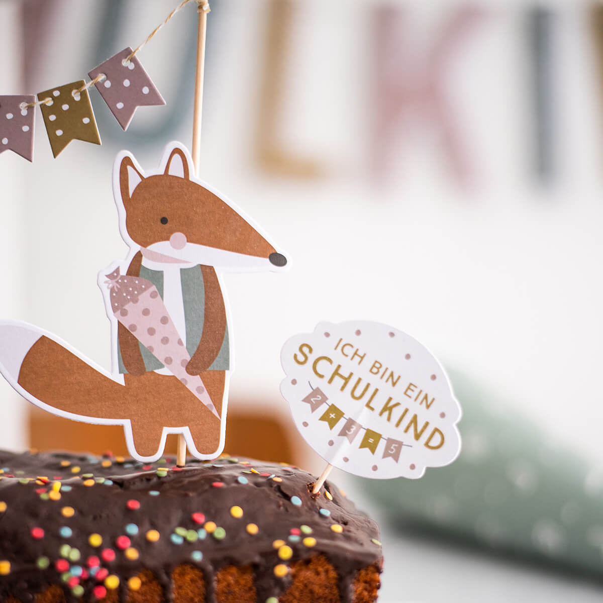 Cake Topper zur Einschulung von Ava & Yves kaufen - Kinderzimmer,, Babykleidung & mehr